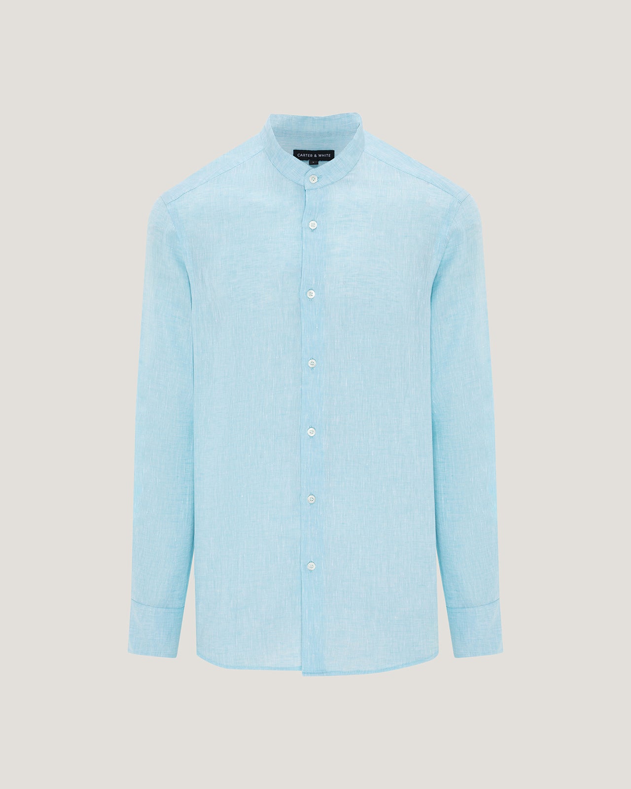 Light blue shirt on a light gray background
