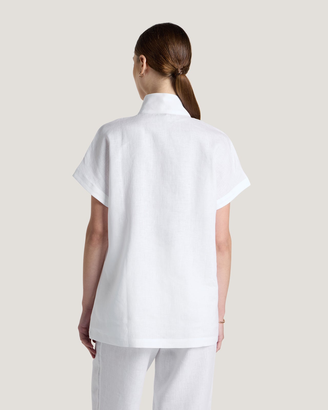 Jemma High Collar Placket Top