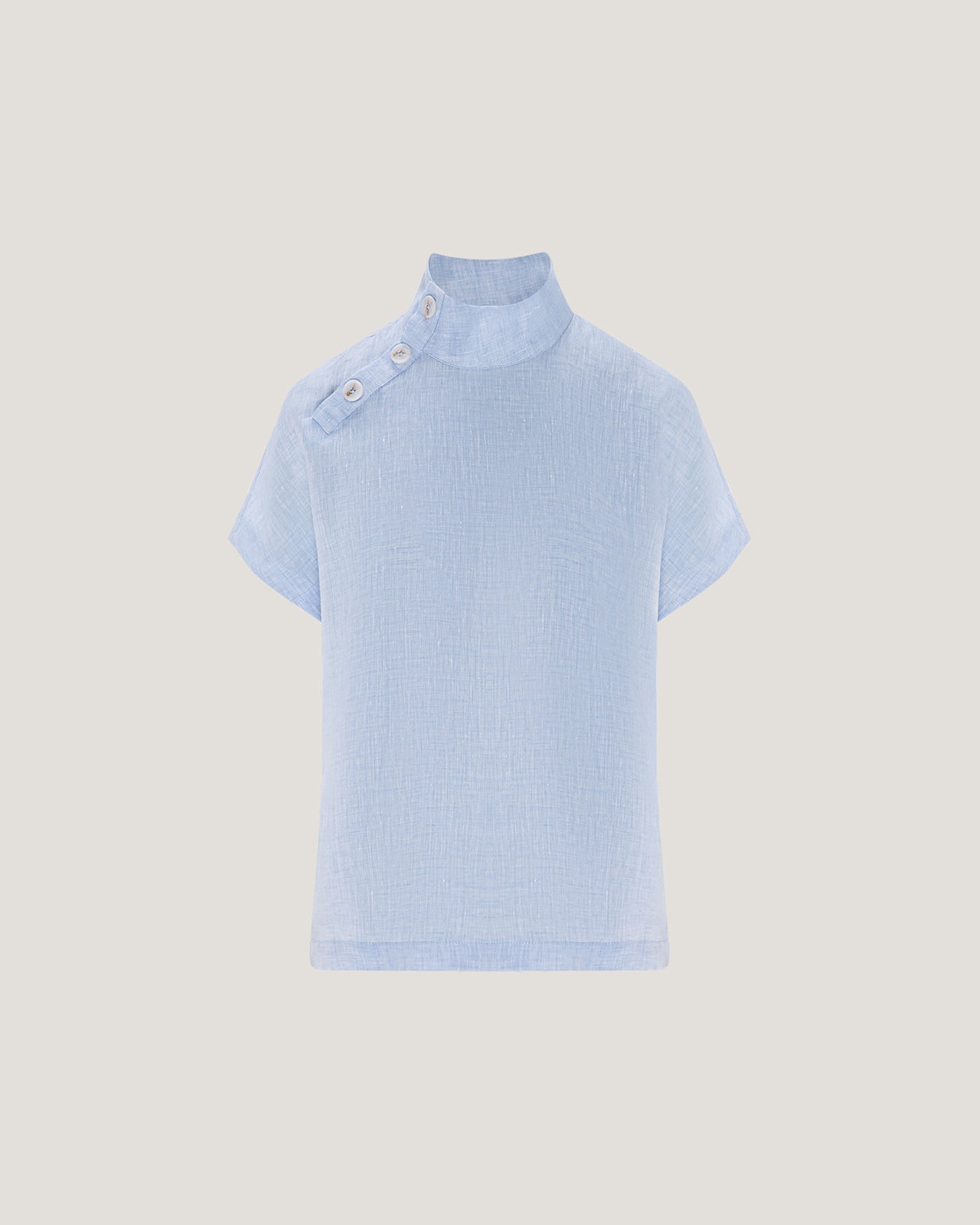 Jemma High Collar Placket Top