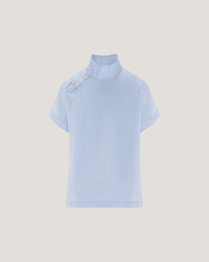 Jemma High Collar Placket Top