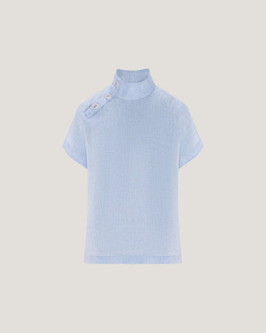Jemma High Collar Placket Top