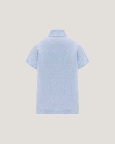 Jemma High Collar Placket Top