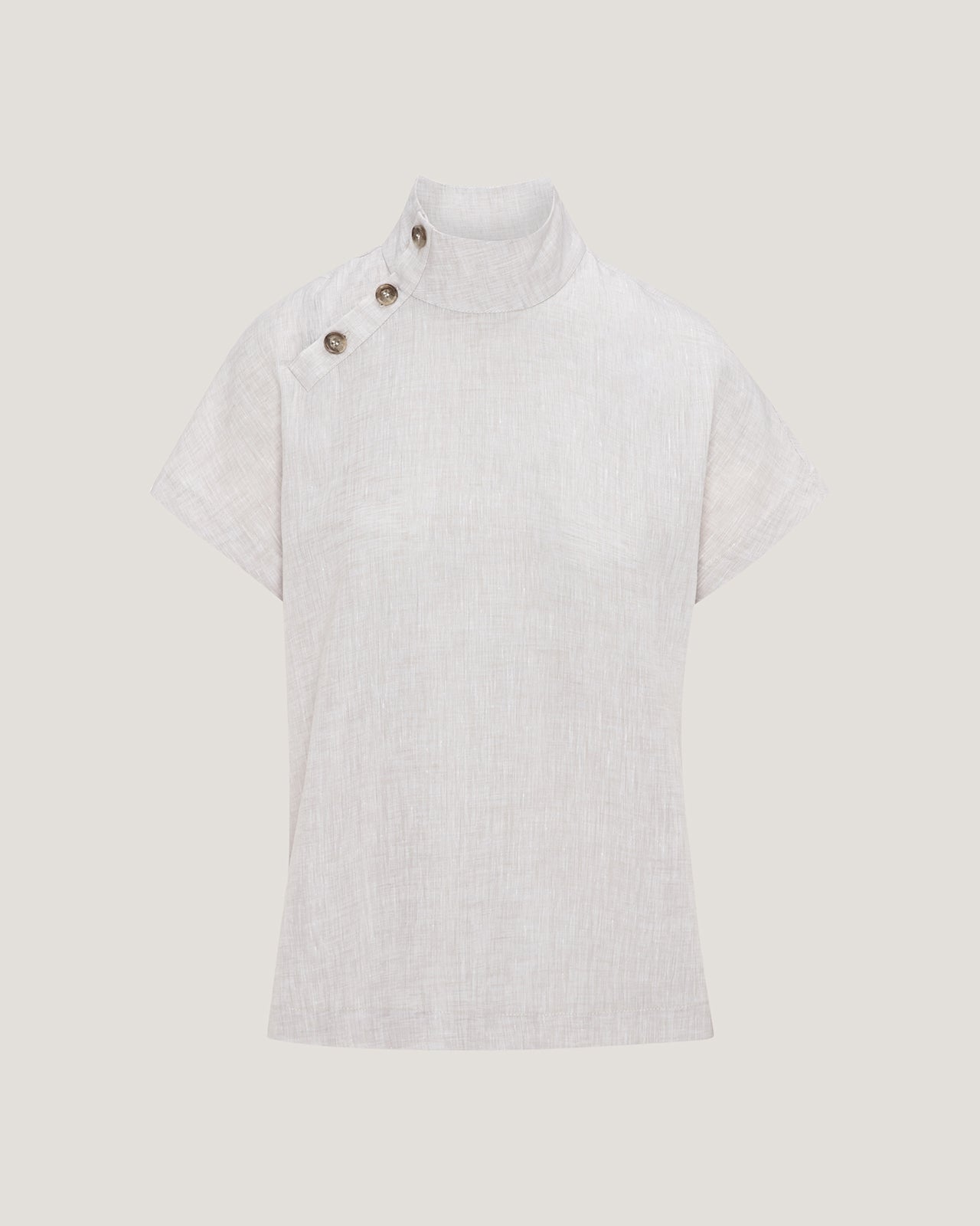 Jemma High Collar Placket Top