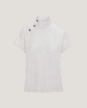 Jemma High Collar Placket Top