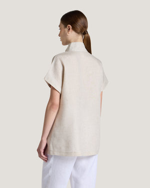 Jemma High Collar Placket Top