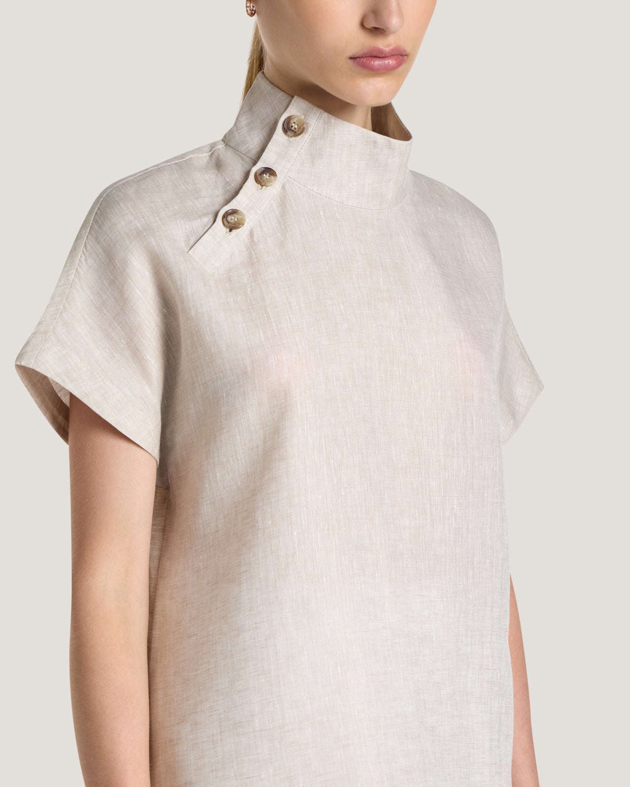 Jemma High Collar Placket Top