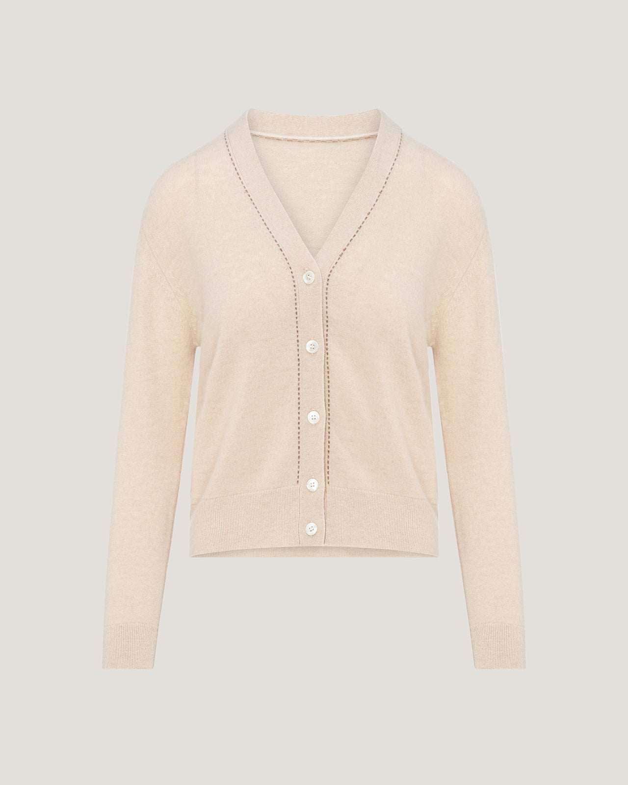 Women Audery Cashmere V-Neck Cardigan – Carter White