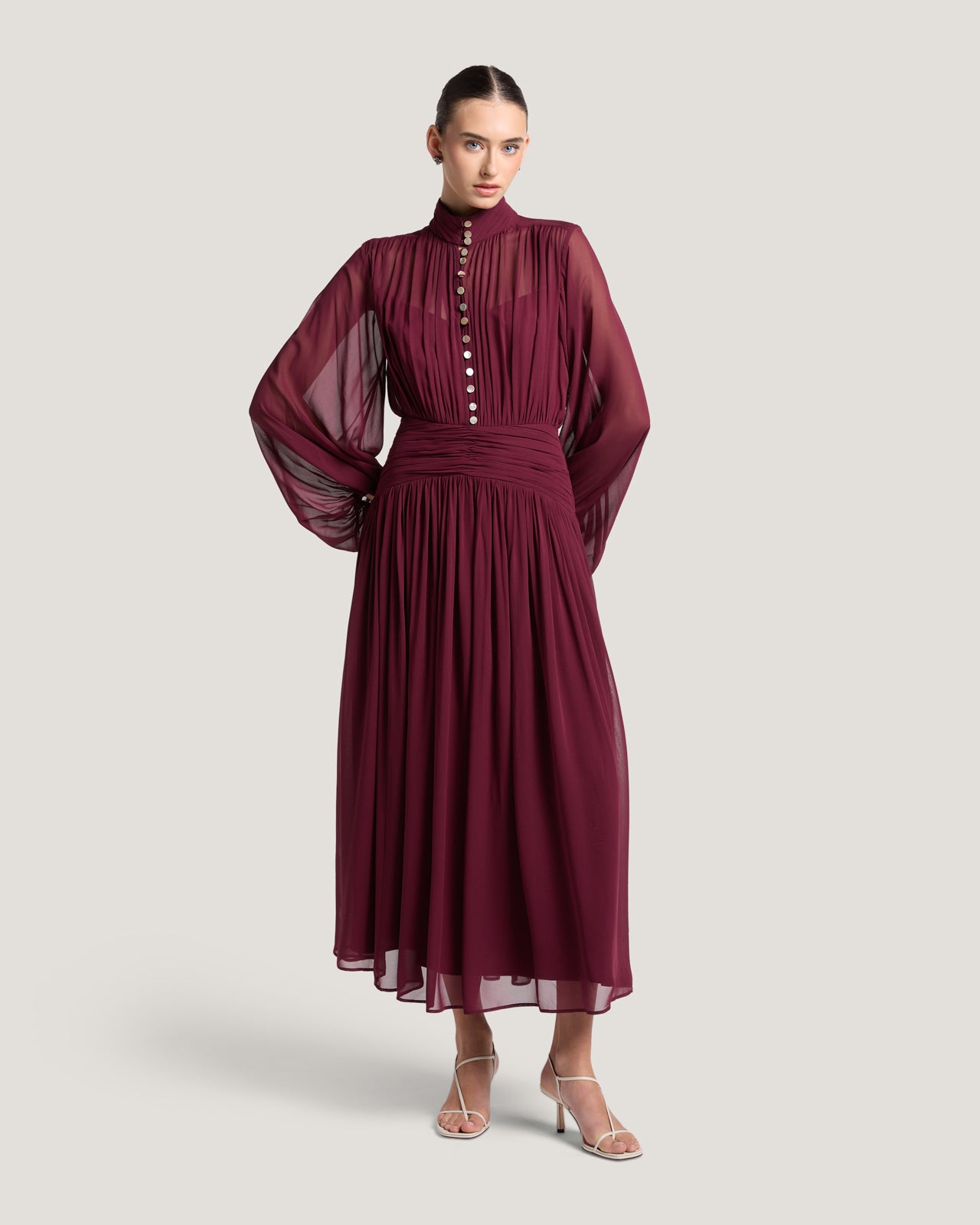 burgundy button up dress Anne Burgundy Button Up Dress