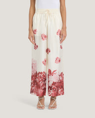 Women Carol Printed Elasticated Straight Leg Trousers