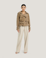 Women Arden Suede Belted Jacket