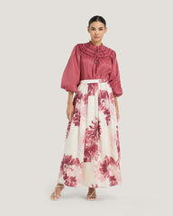 Women Amaya Pleated Printed Maxi Skirt
