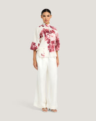 Women Nadine Printed Button Down Blouse