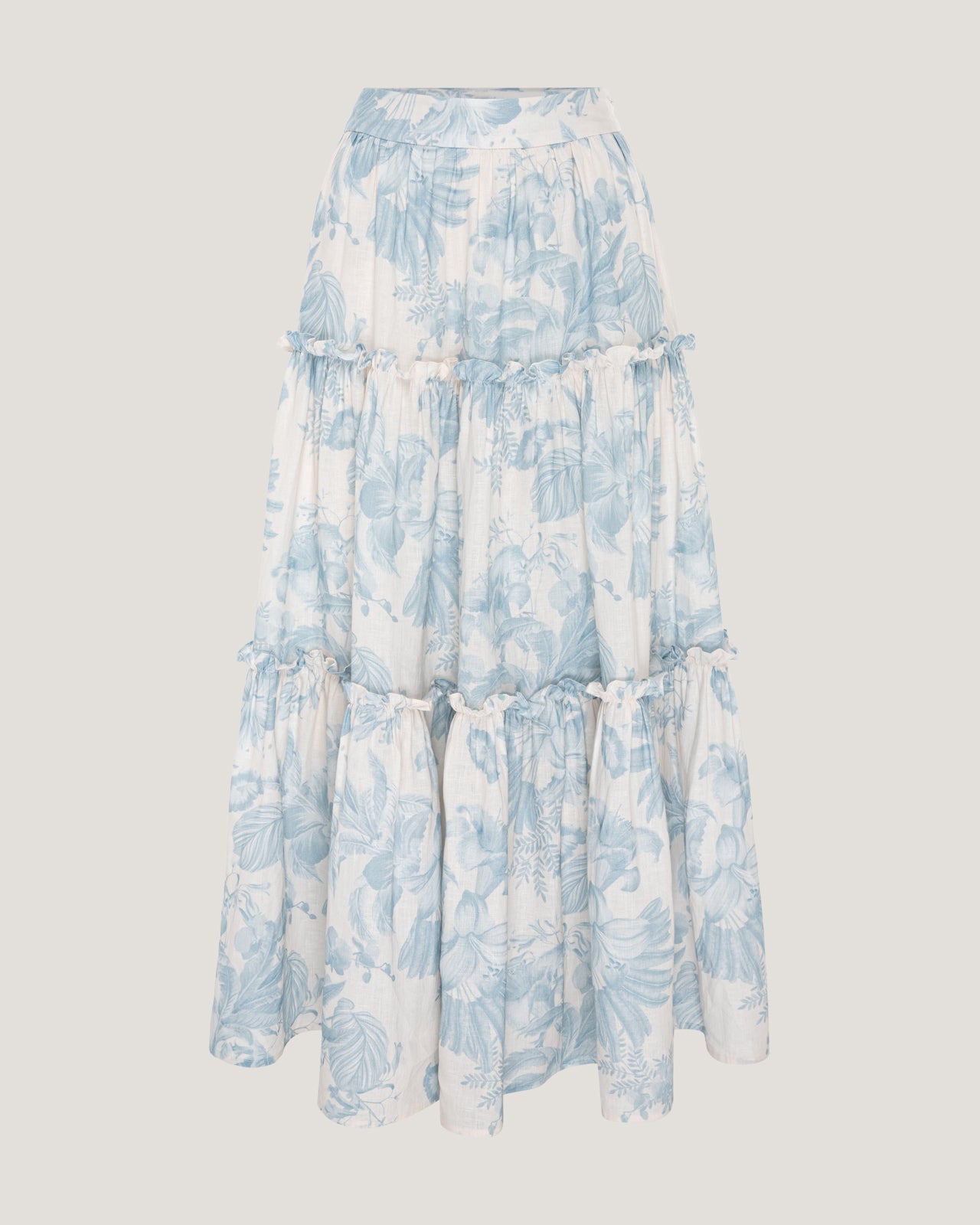 Women Amna Gathered Printed Tiered Skirt With Ruffles