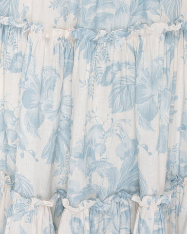 Women Amna Gathered Printed Tiered Skirt With Ruffles