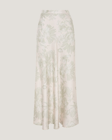 Women Victoria Printed Silk Maxi Skirt