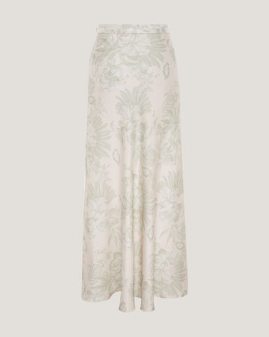 Women Victoria Printed Silk Maxi Skirt