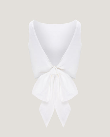 Women Belle Striped Boat Neck Tie Up Cropped Top