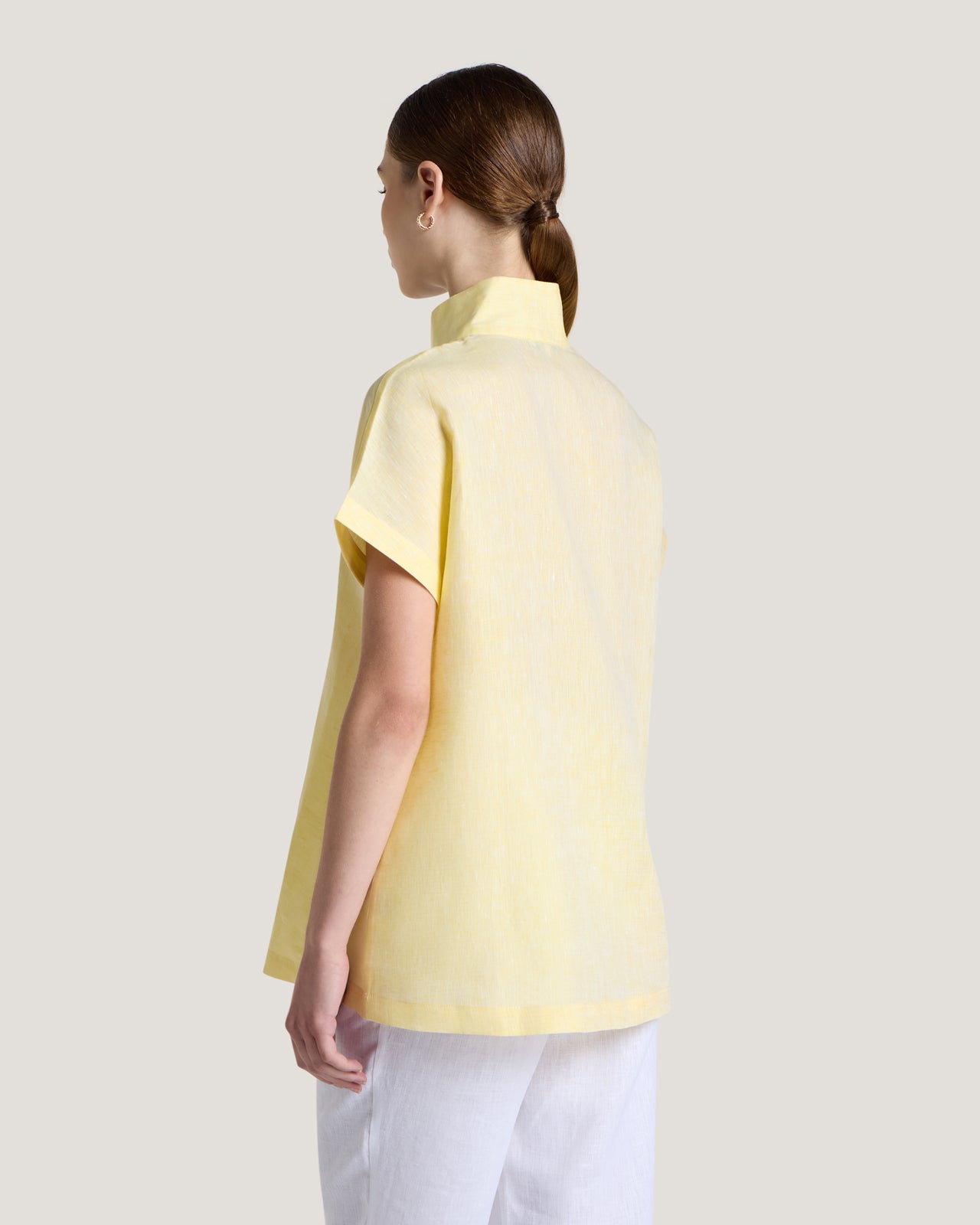 Jemma High Collar Placket Top