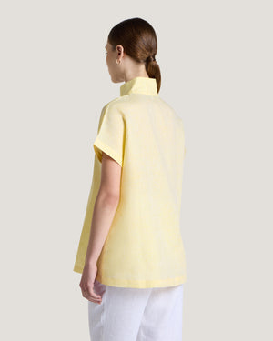 Jemma High Collar Placket Top