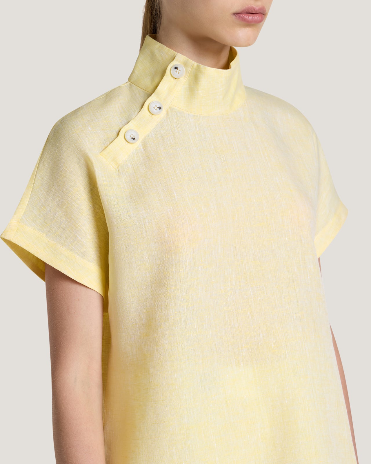Jemma High Collar Placket Top
