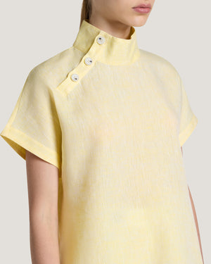 Jemma High Collar Placket Top