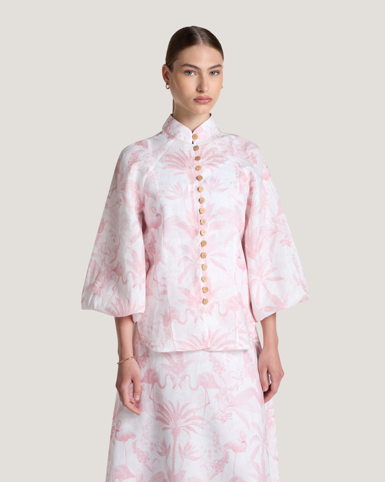 Women Nadine Printed Button Down Blouse