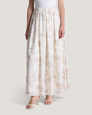 Women Amaya Pleated Printed Maxi Skirt