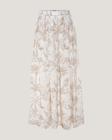 Women Amaya Pleated Printed Maxi Skirt