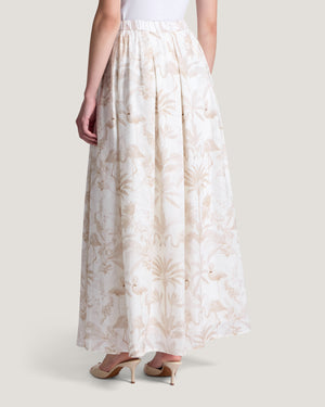 Women Amaya Pleated Printed Maxi Skirt