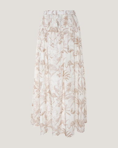 Women Amaya Pleated Printed Maxi Skirt
