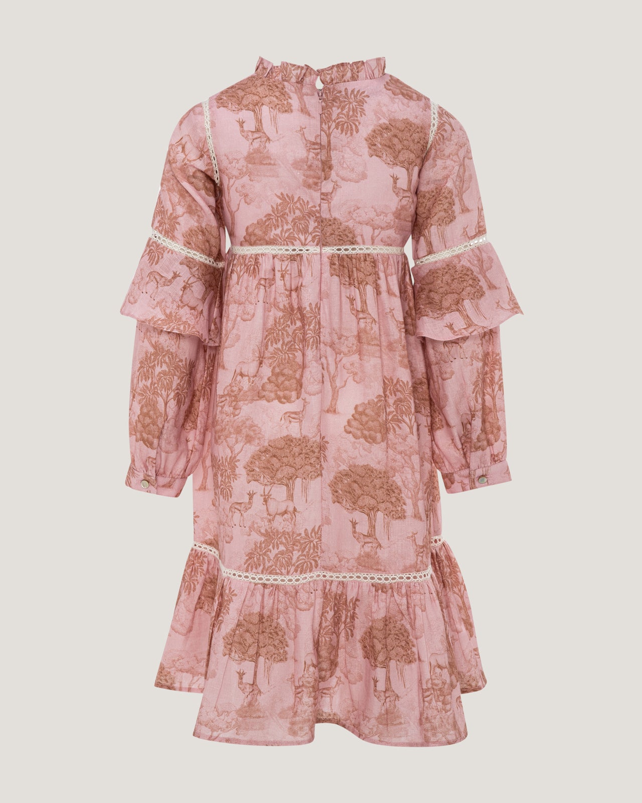midi girls print ruffle dress medium Girls Emily Ruffle Trim Printed Midi Dress
