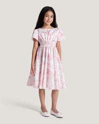 Girls Soraya Smocked Waist Printed Dress