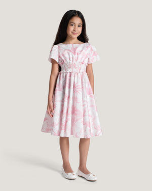 Girls Soraya Smocked Waist Printed Dress