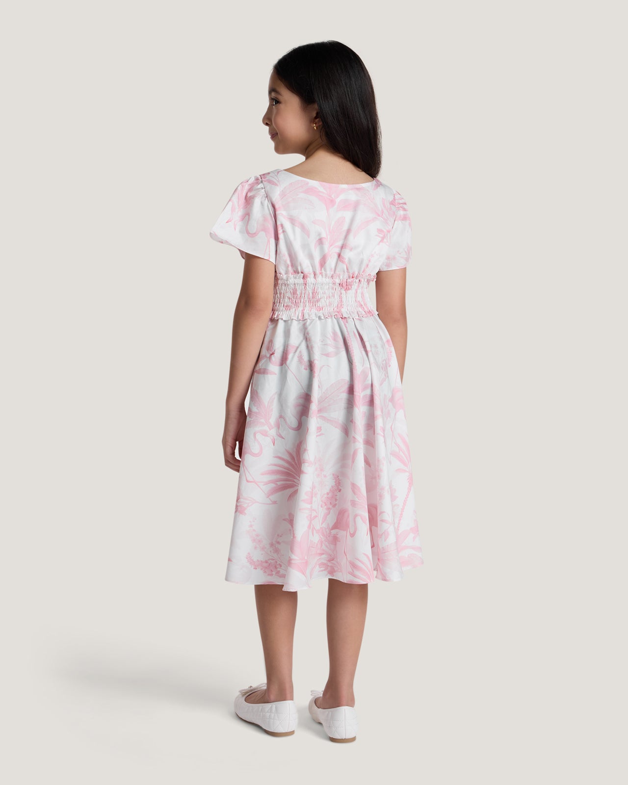 Girls Soraya Smocked Waist Printed Dress