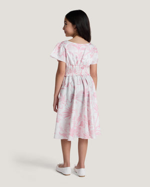 Girls Soraya Smocked Waist Printed Dress