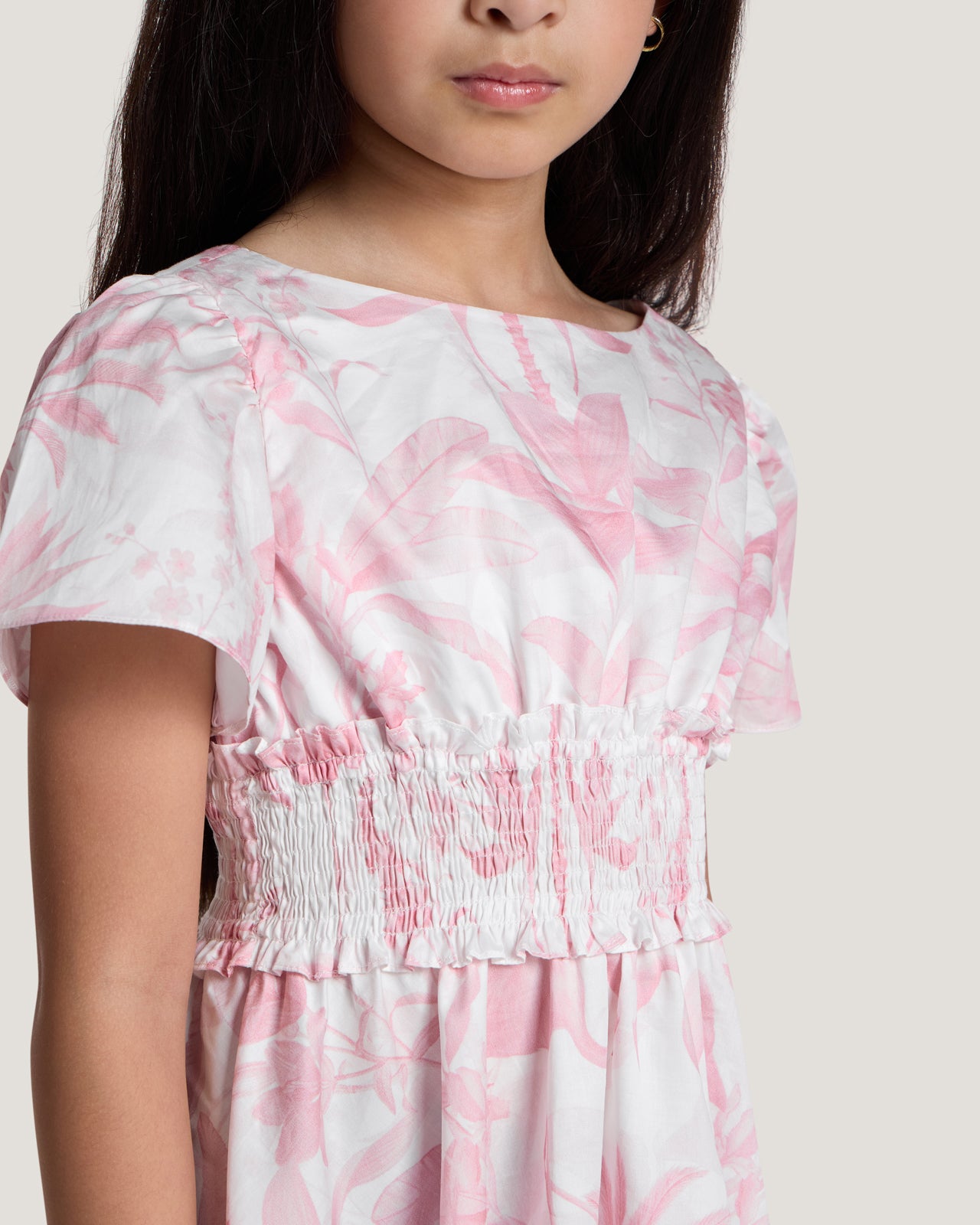Girls Soraya Smocked Waist Printed Dress