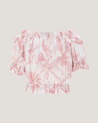 Girls Regina Elasticated Detail Printed Blouse