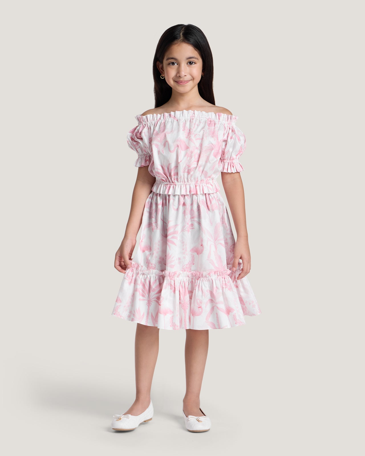 Girls Regina Elasticated Detail Printed Blouse
