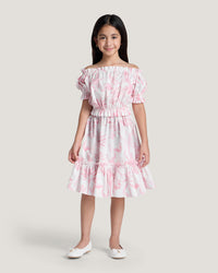 Girls Regina Elasticated Detail Printed Blouse