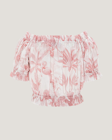 Girls Regina Elasticated Detail Printed Blouse