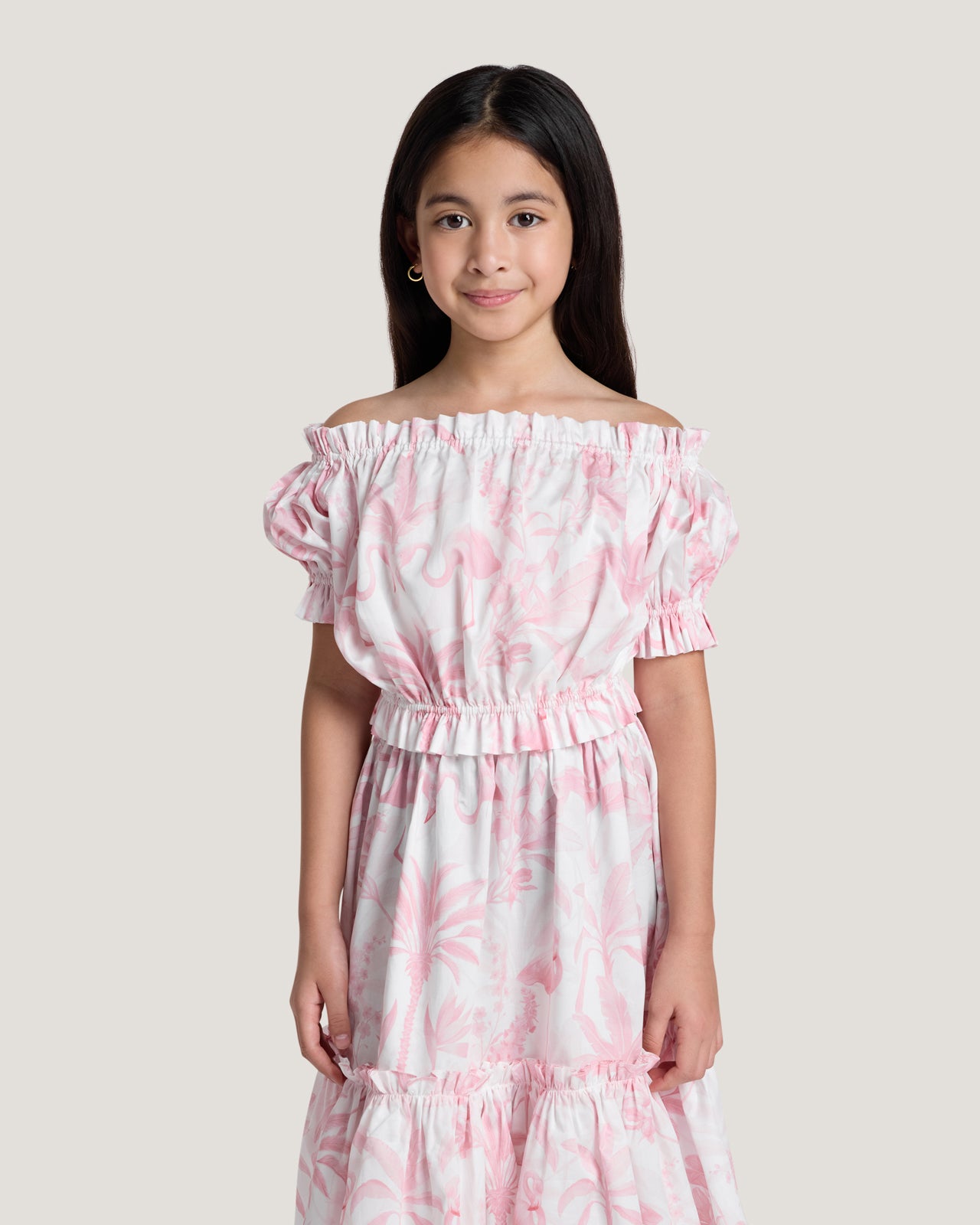 Girls Regina Elasticated Detail Printed Blouse