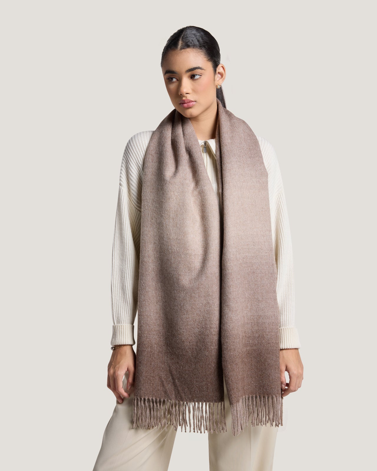Women Undyed Ombre Shawl – Carter White