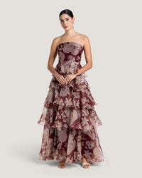 Ameera Organza Ruffle Maxi Dress