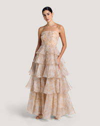 Ameera Organza Ruffle Maxi Dress