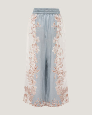 Women Carol Printed Elasticated Straight Leg Trousers