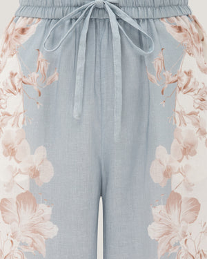 Women Carol Printed Elasticated Straight Leg Trousers