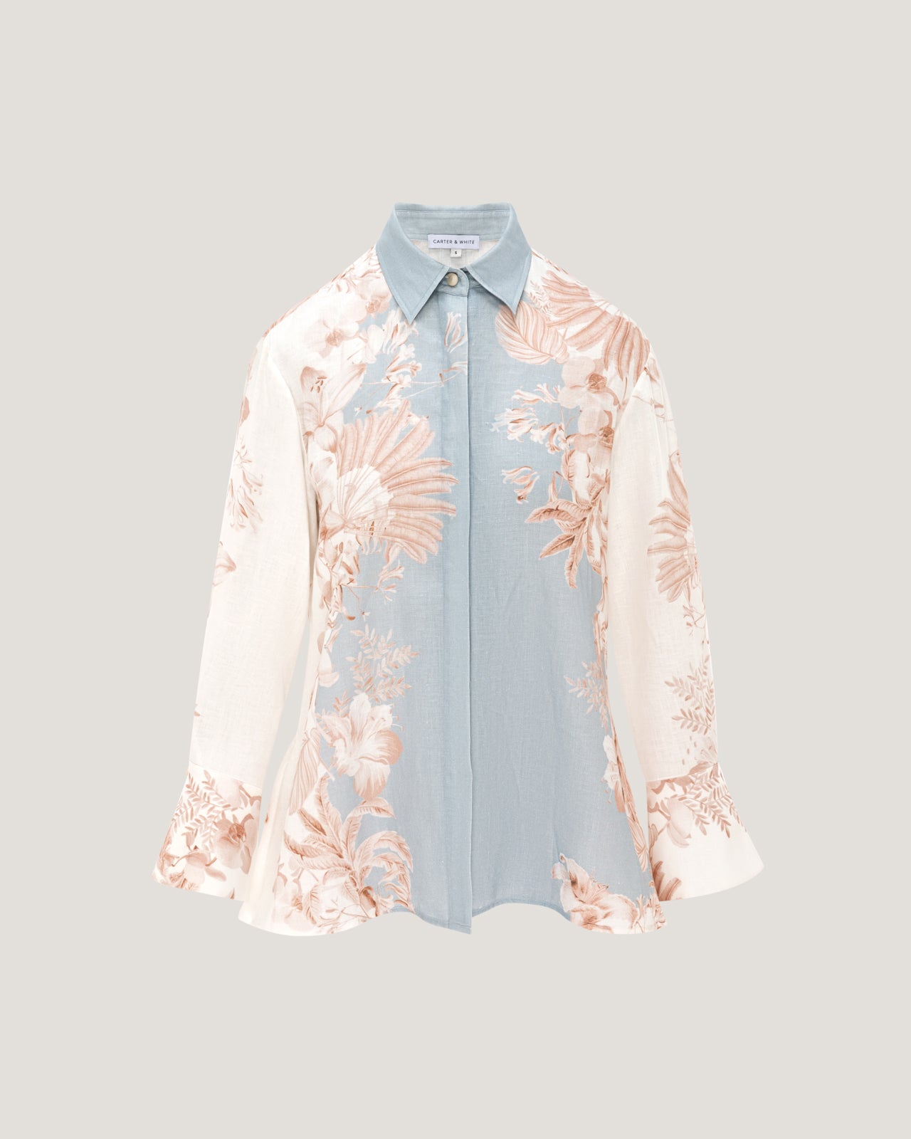 Women Carol Cuff Detailed Printed Shirt