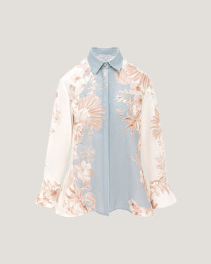 Women Carol Cuff Detailed Printed Shirt