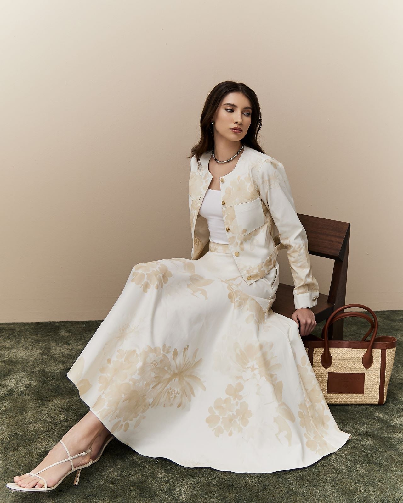 chinese dress ladies Caprice Halter Knit Maxi Dress / White | Meshki