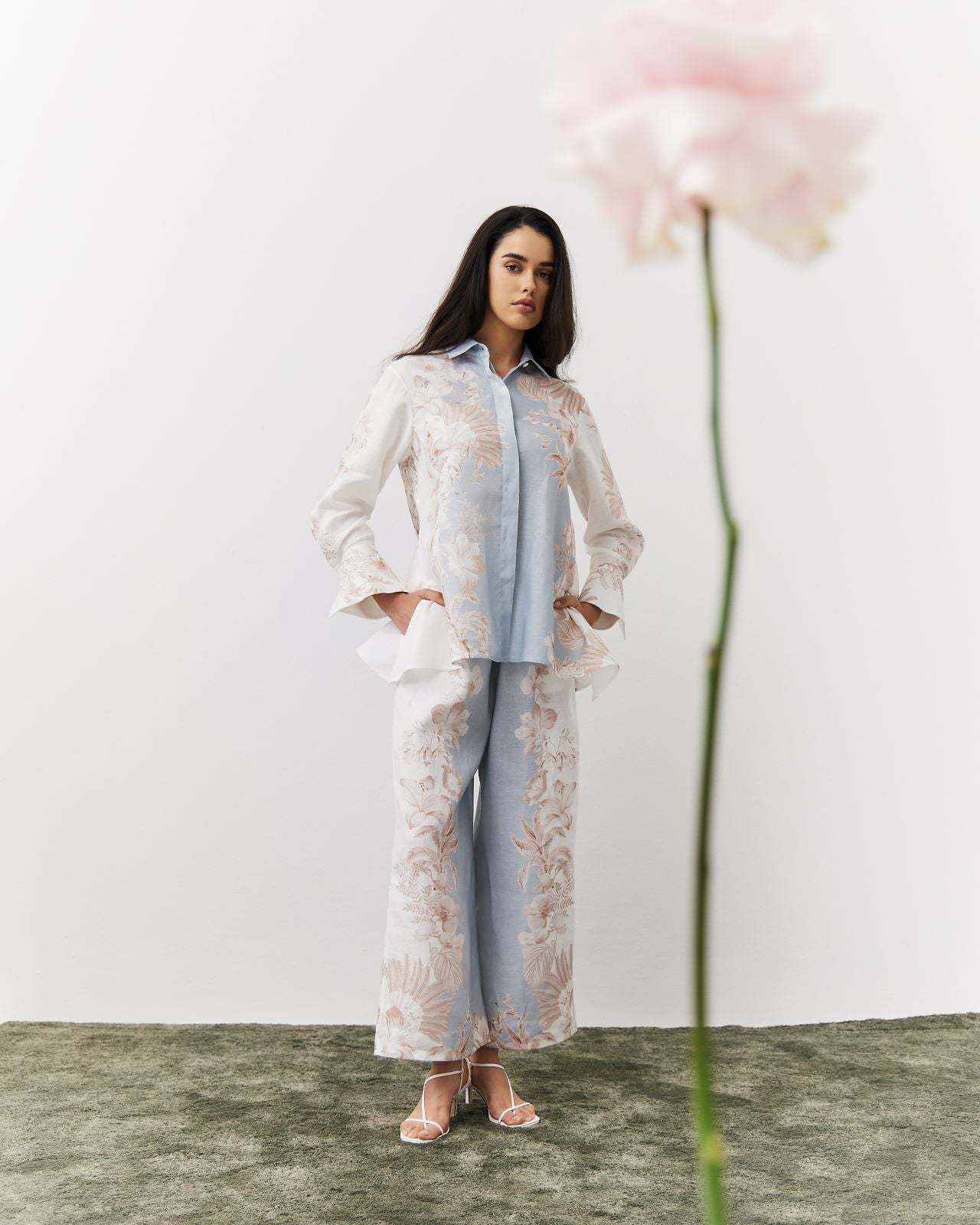 Women Carol Printed Elasticated Straight Leg Trousers